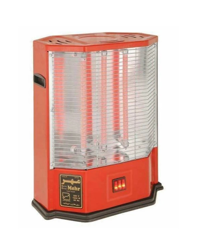 بخاری برقی ۴ شعله گرماگستر مهر فن دار با توقف خودکار